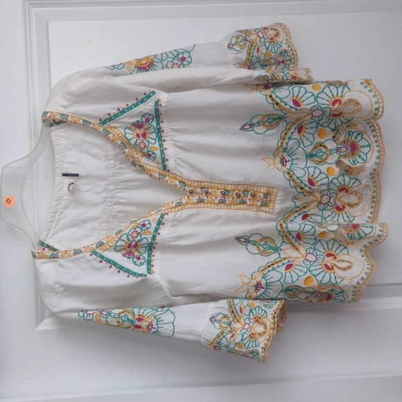 Anthropologies Amika + Kin bisbee embroidered blouse size 10 - Picture 2 of 9